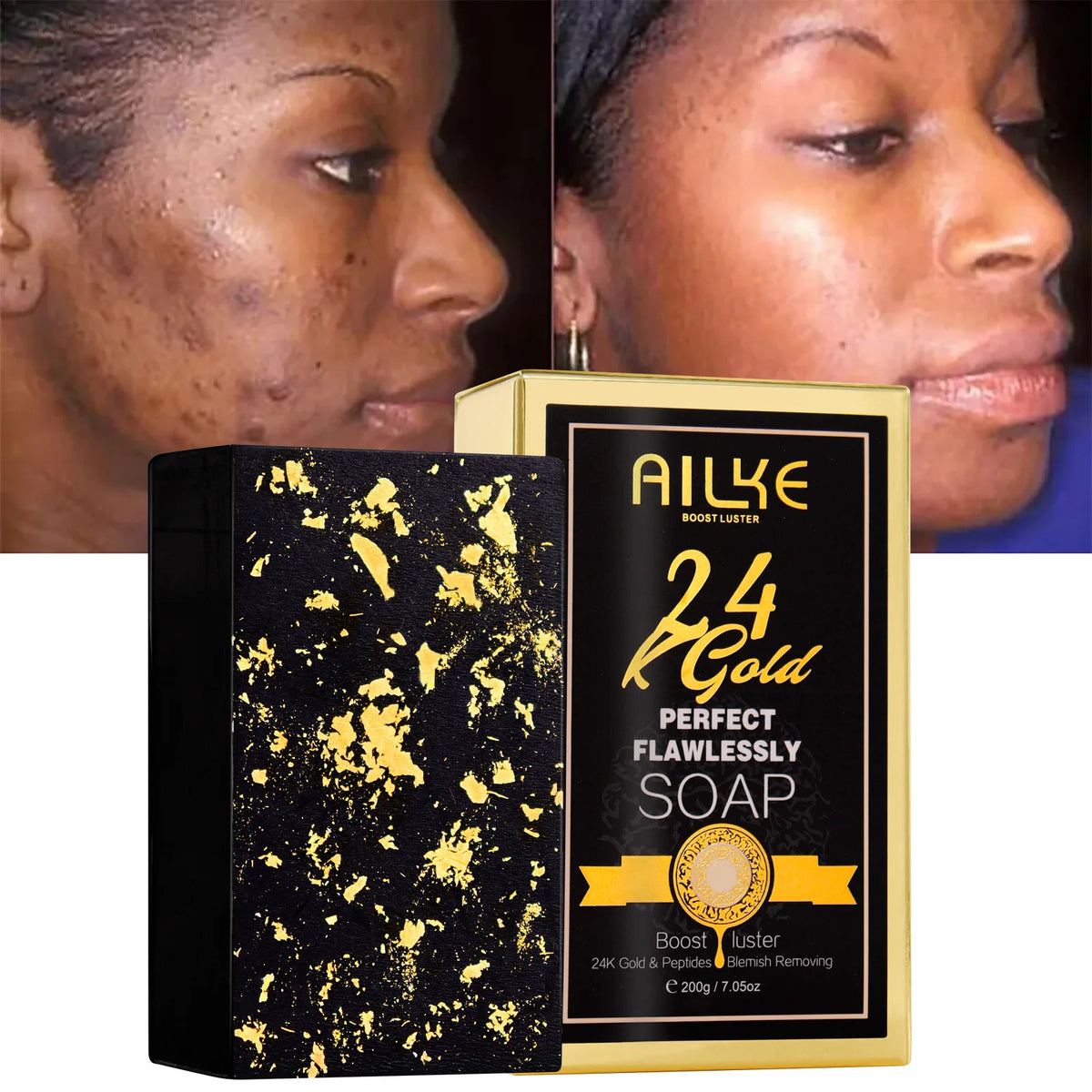 Ailke 24K Gold Flawless Skin Care Whitening Facial Cleanser