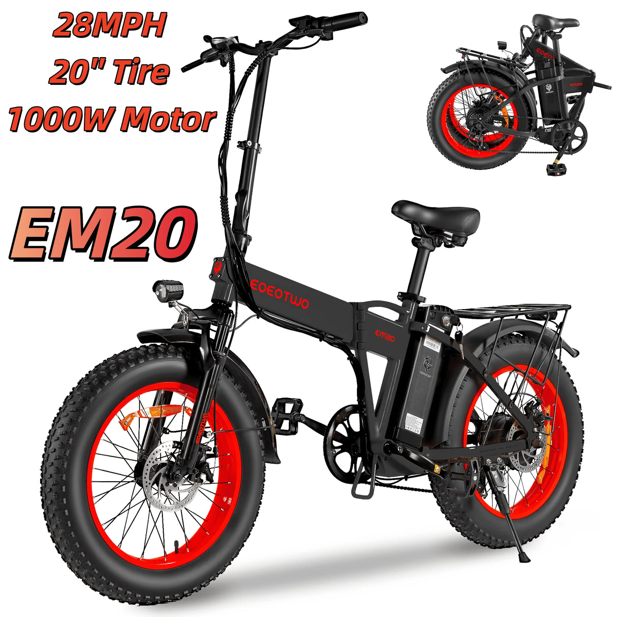 EOEOTWO 1000W Adult Fat Tire Electric Bike With Long Range