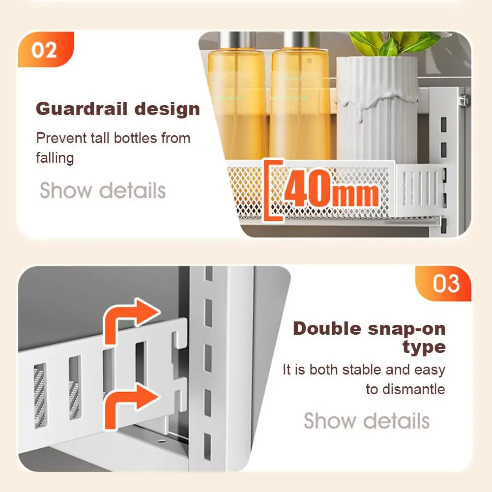 Over The Door Adjustable Metal Pantry Organizer Kitchen Bathroom Storage