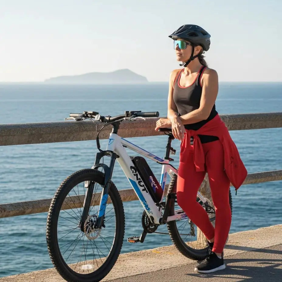 QNUT 26 Inch Adult Electric Mountain Bike, 21‑Speed Gears 1000W Peak Motor, 20MPH Max Speed E‑Bike, 36V 10.4Ah Removable Lithium Battery, Off‑Road & City Commuting Electric Bicycle for Men Women Daily Outdoor Riding