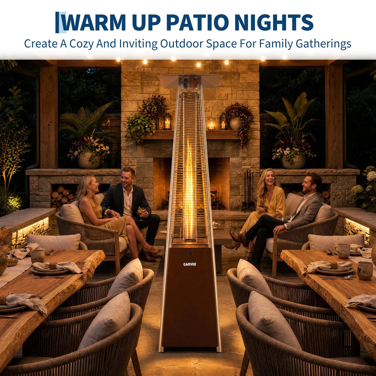HiMISS Pyramid Propane Patio Heater with Visible Flame