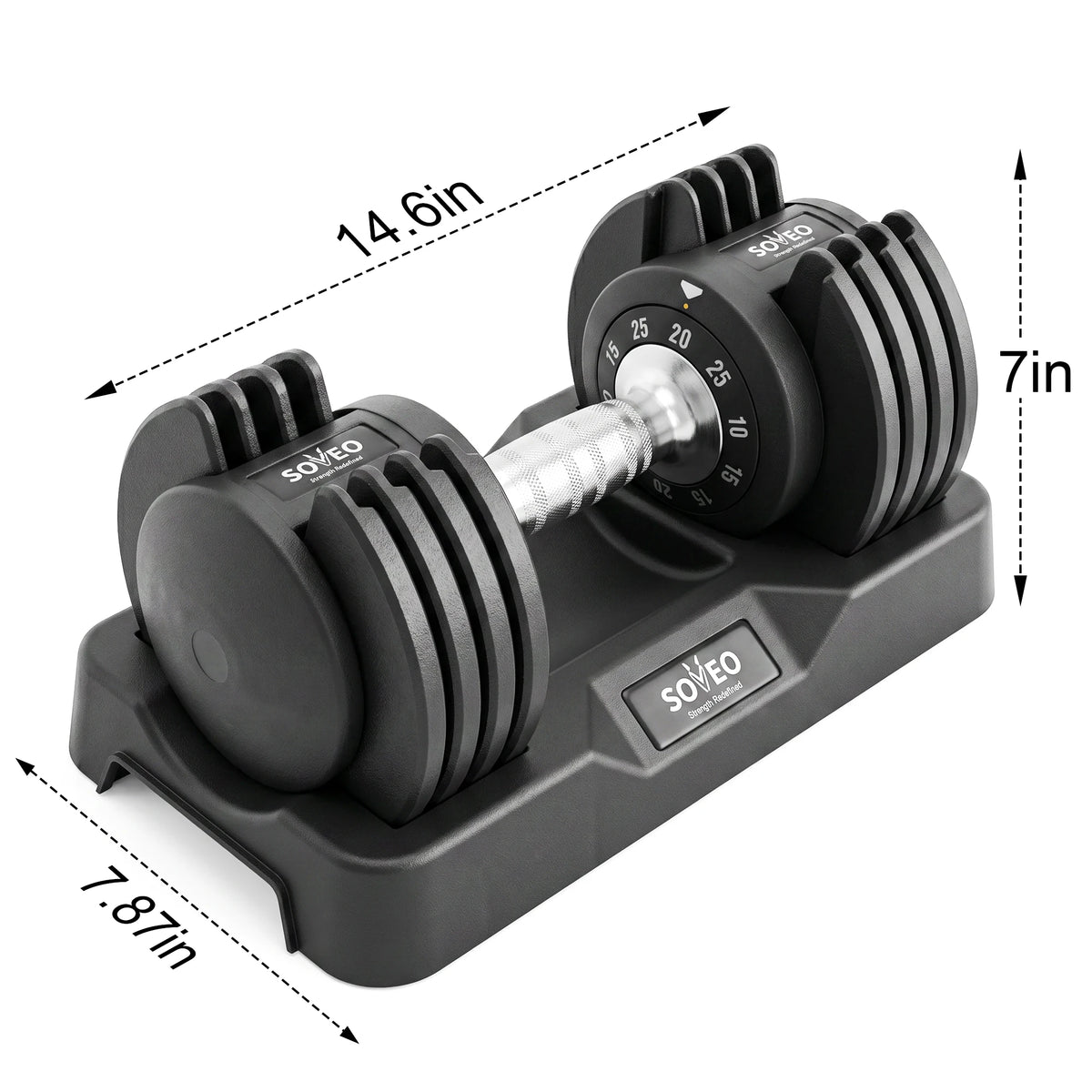 Adjustable Dumbbell Set With Fast Dial For Home Gym Fitness