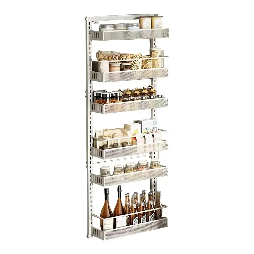 Over The Door Adjustable Metal Pantry Organizer Kitchen Bathroom Storage