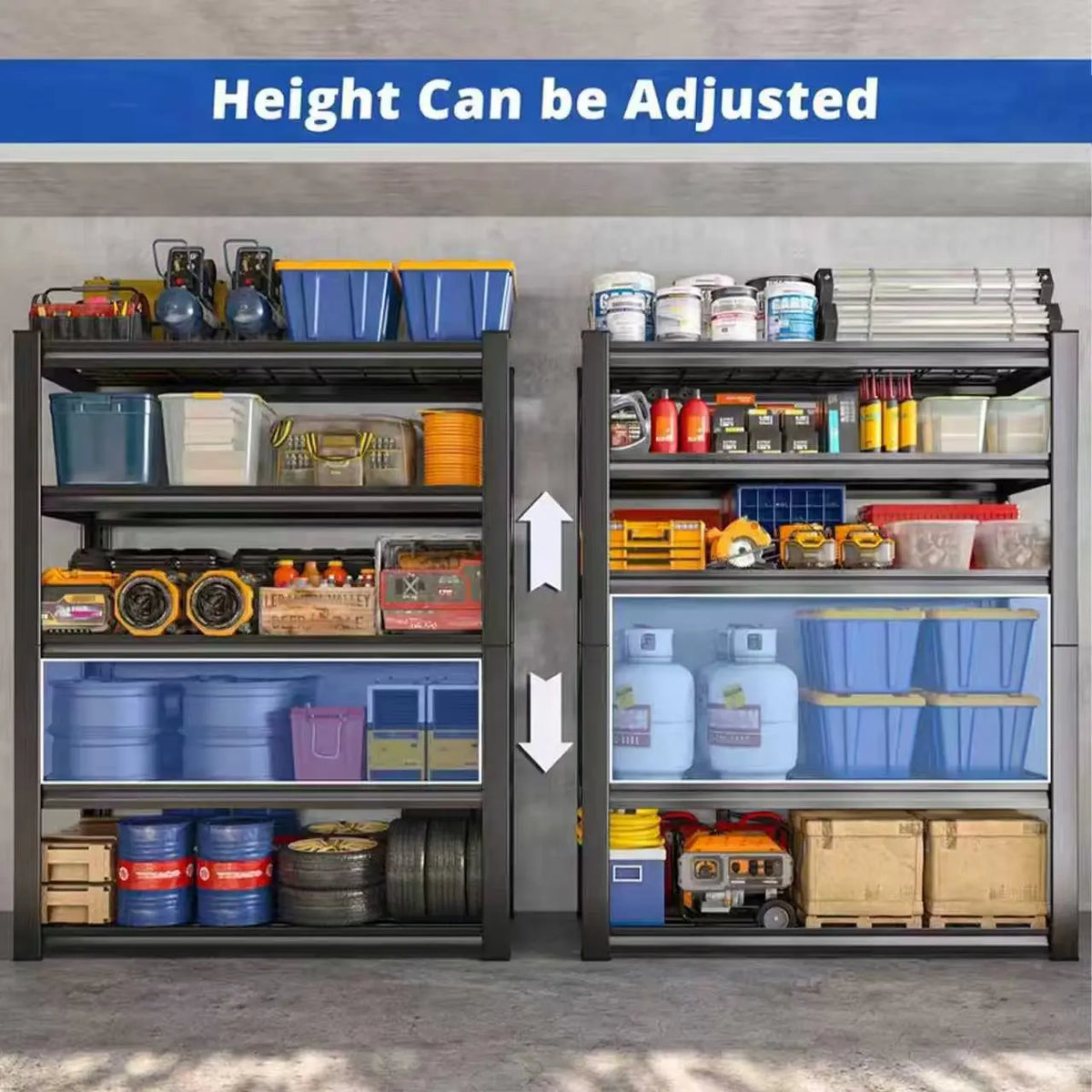 Sarenzo Adjustable Metal Double Layer Column Shelving Rack