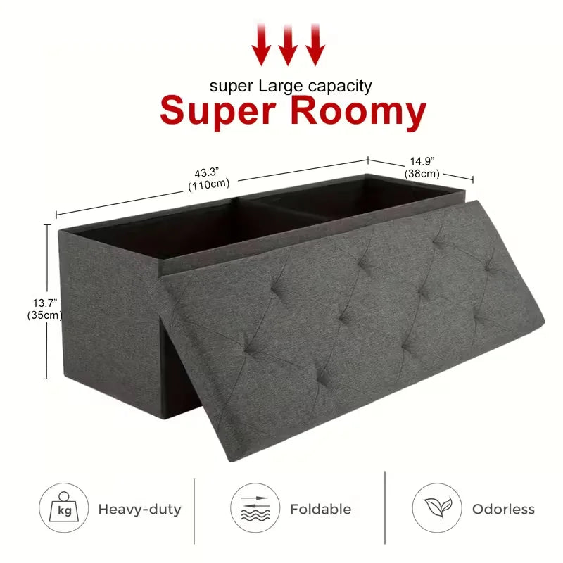 Sarenzoon Heavy Duty Folding Storage Ottoman Bench Seat