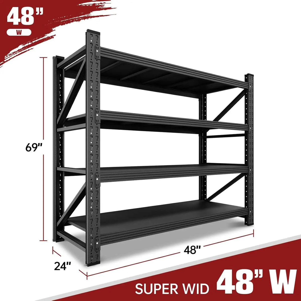 Heavy Duty Adjustable Metal Garage Storage Shelving Unit