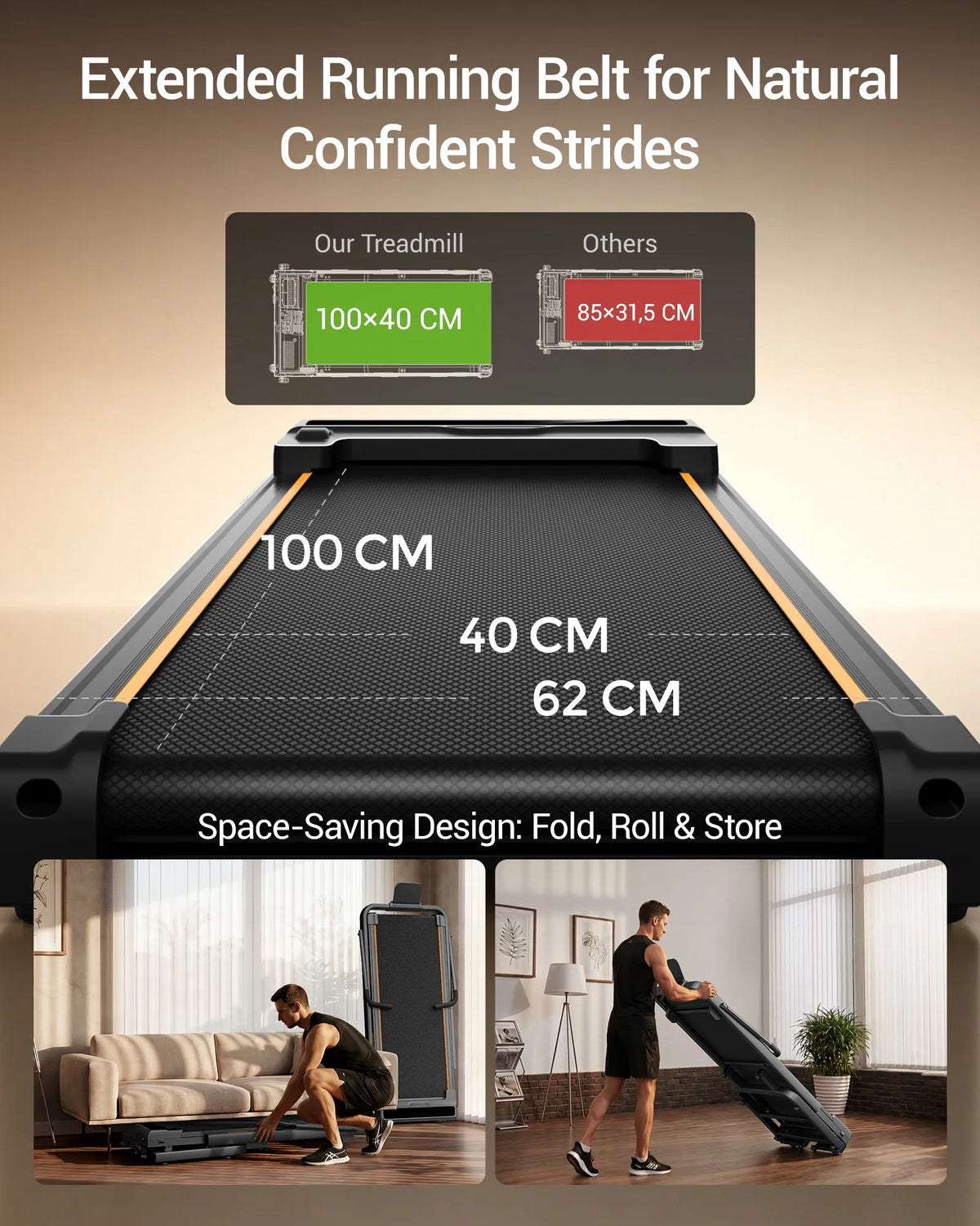 UMAY Electric Treadmill Featuring LED Display And Shock Absorption