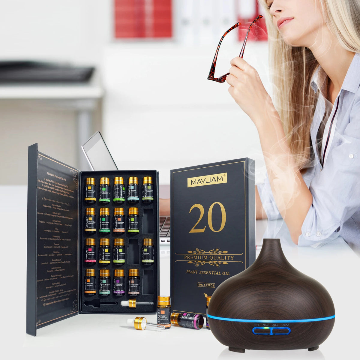 MAYJAM Essential Oil Collection Kit For Relaxing Aromatherapy