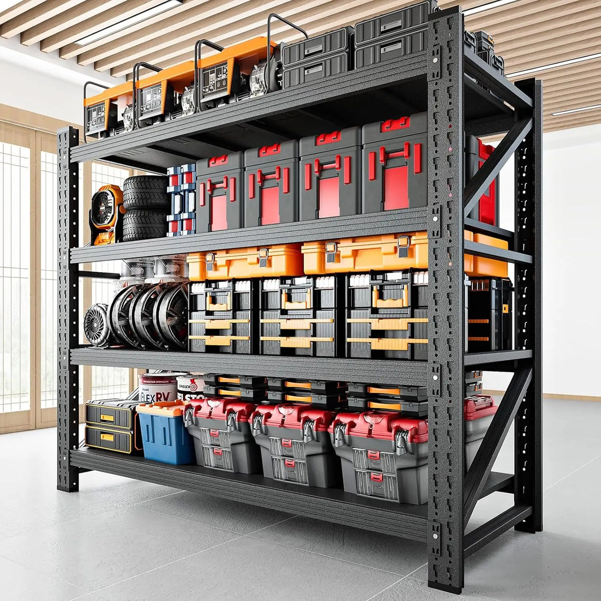 Heavy Duty Adjustable Metal Garage Storage Shelving Unit
