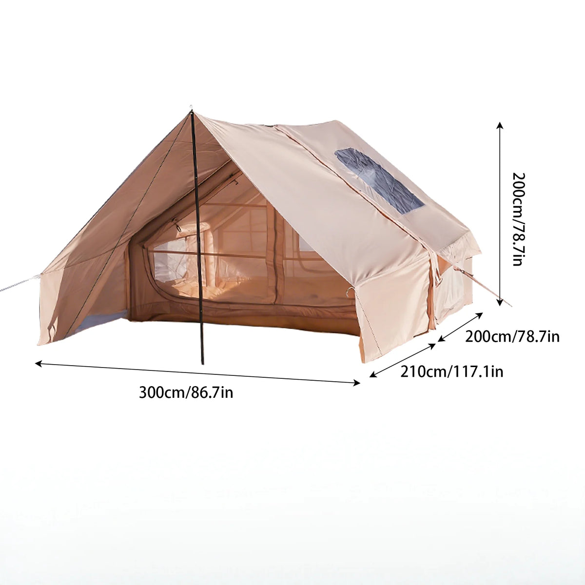 Inflatable Camping Tent With Skylight, Breathable Mesh And Quick Setup