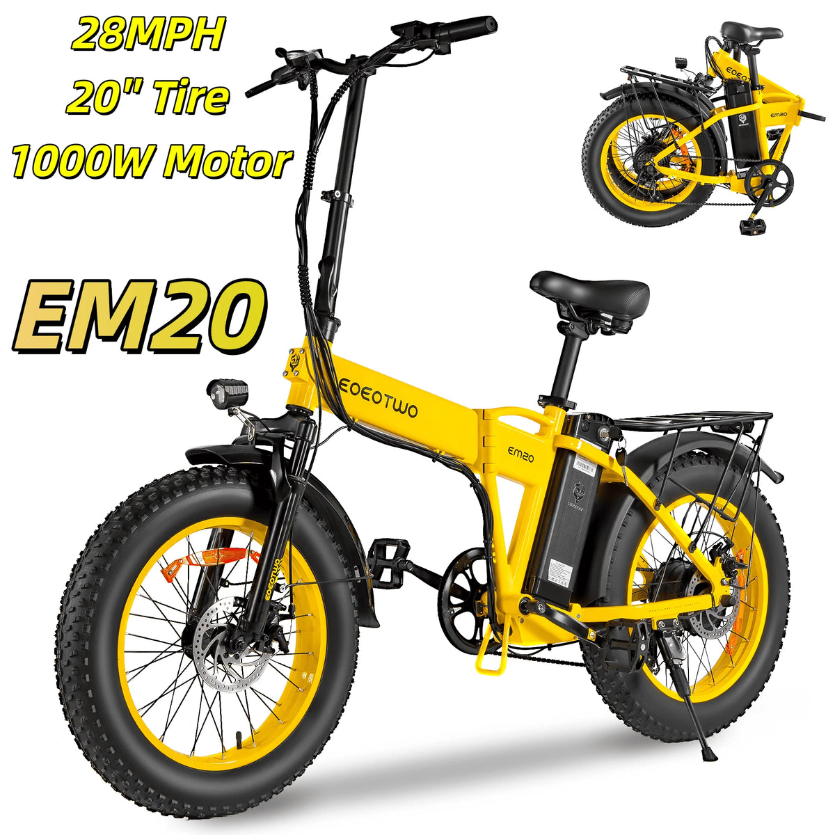 EOEOTWO 1000W Adult Fat Tire Electric Bike With Long Range