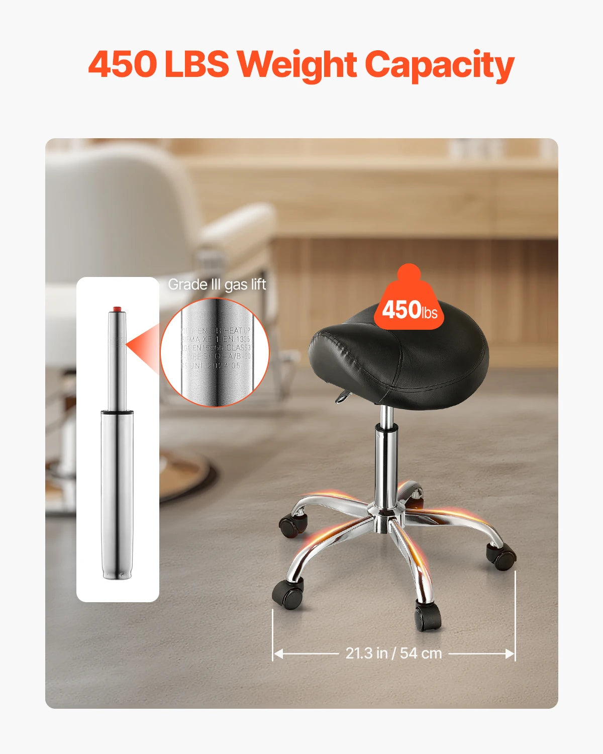 SucceBuy Ergonomic Swivel Saddle Stool With Adjustable Height And Wheels