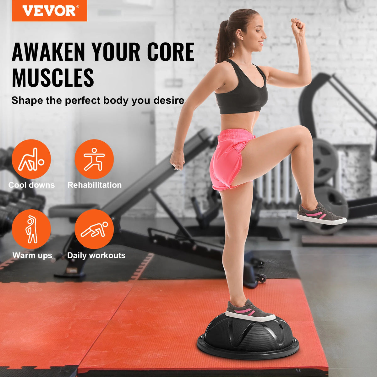 SucceBuy Half Exercise Ball Trainer For Balance Yoga And Fitness