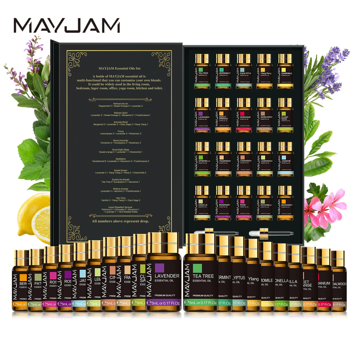 MAYJAM Essential Oil Collection Kit For Relaxing Aromatherapy