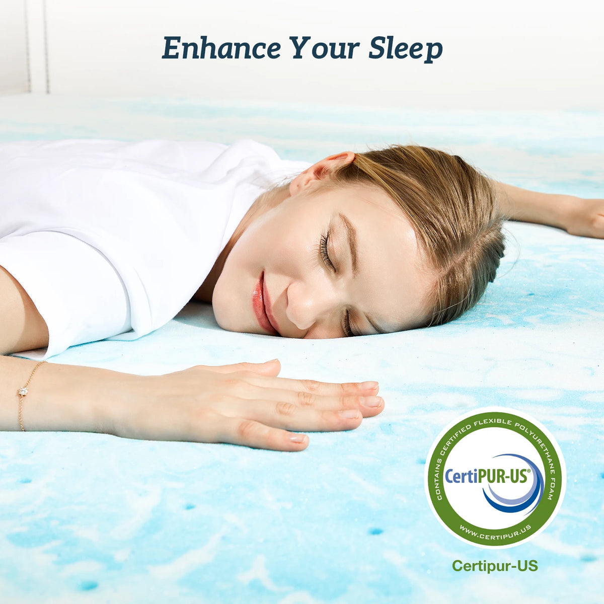 MCQ Memory Foam Gel Mattress Topper With Breathable Cooling Comfort