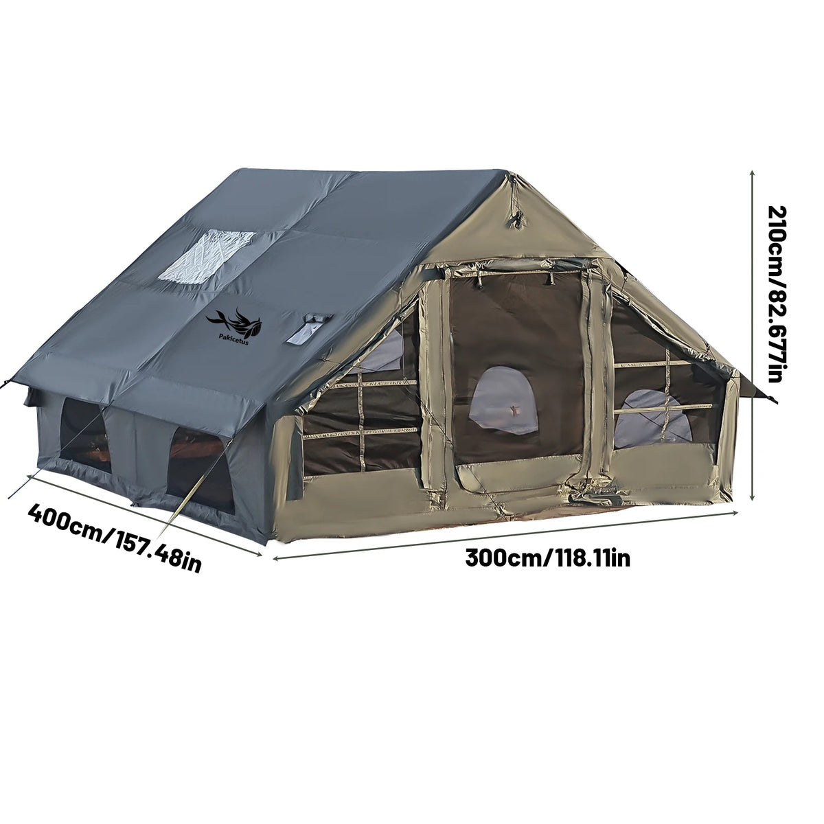 Inflatable Camping Tent With Skylight, Breathable Mesh And Quick Setup