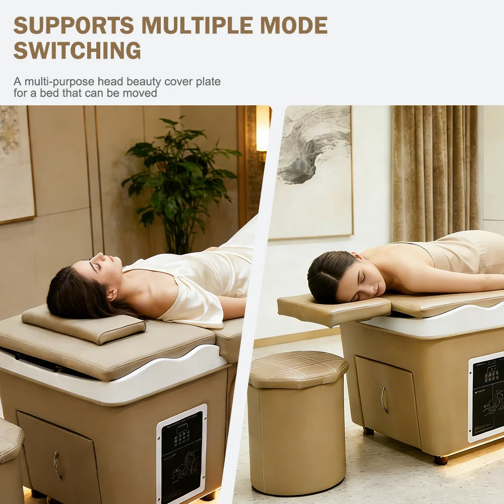 Professional Head Spa Massage Table With Acrylic Basin And Cabinet