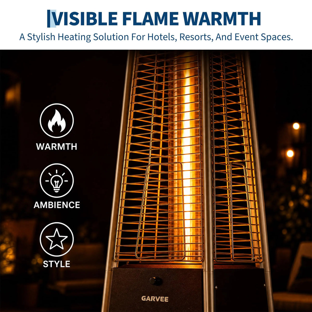 HiMISS Pyramid Propane Patio Heater with Visible Flame