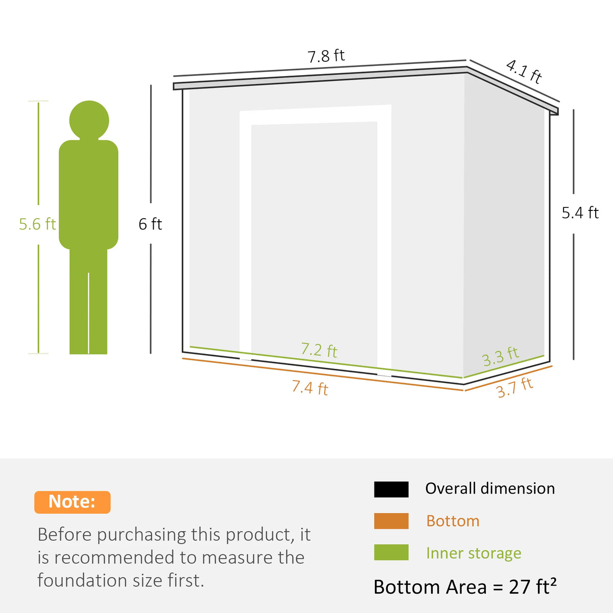 8' x 4' Outdoor Storage Shed, Resin Shed with Floor, Light Brown
