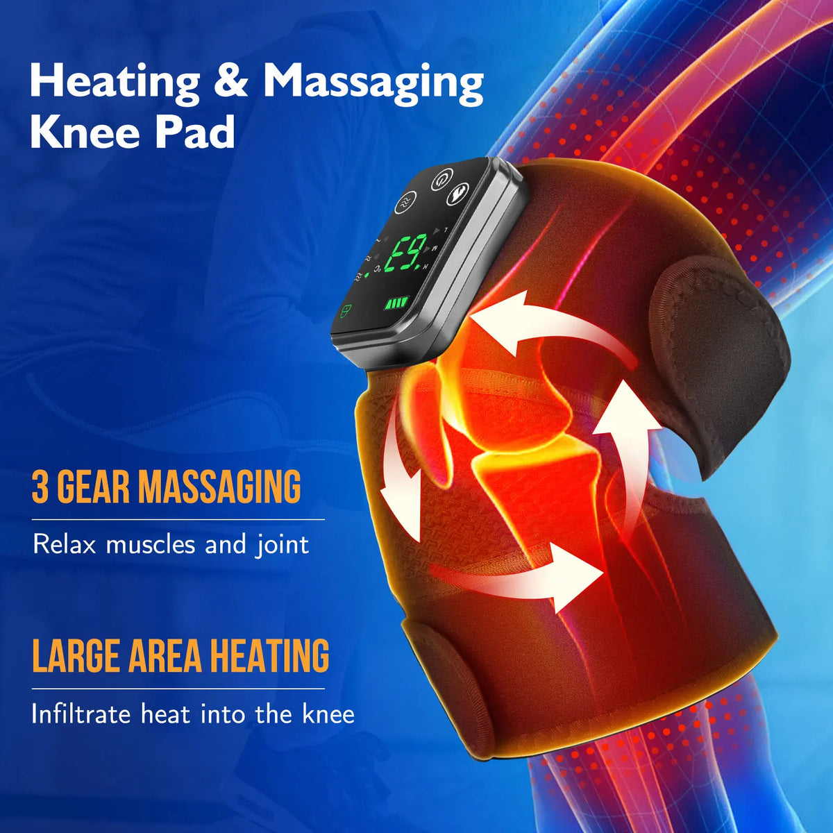 Hailicare Rechargeable Knee Brace With Vibration Electric Heating For Shoulders