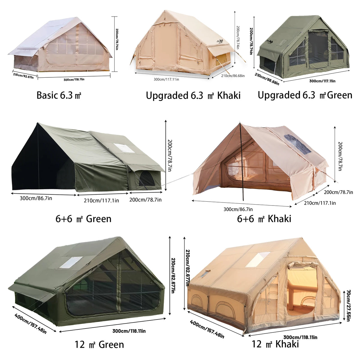 Inflatable Camping Tent With Skylight, Breathable Mesh And Quick Setup