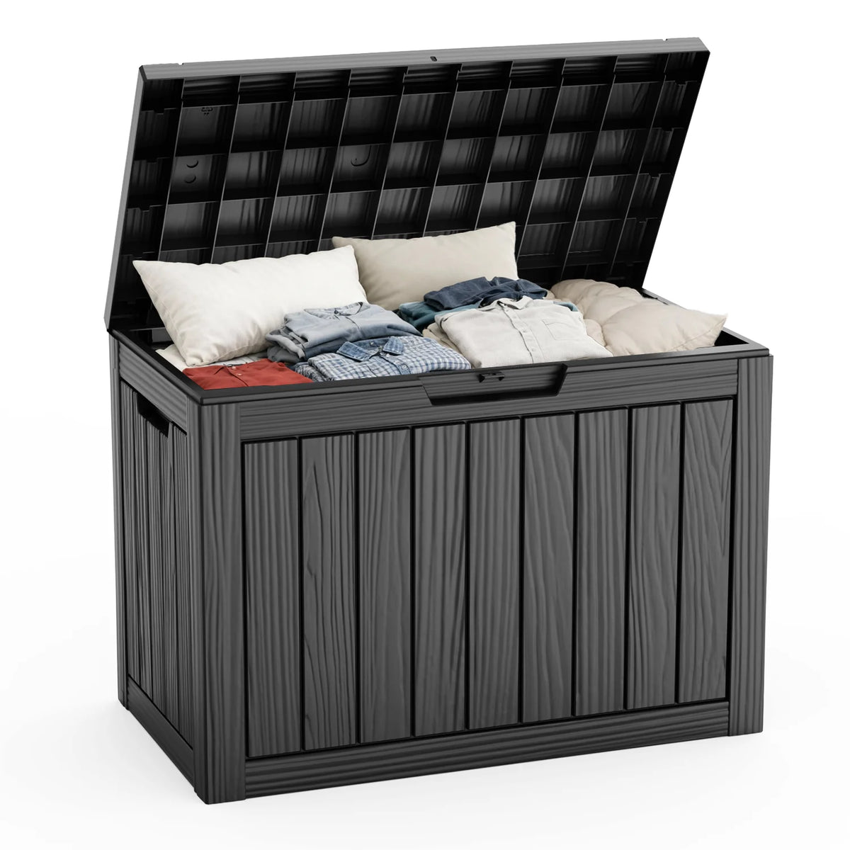Waterproof Lockable Outdoor Resin Deck Storage Box For Patio Furniture