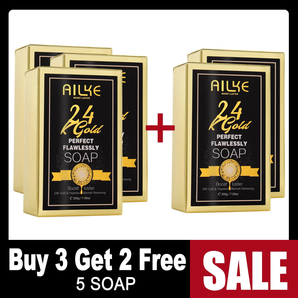 Ailke 24K Gold Flawless Skin Care Whitening Facial Cleanser