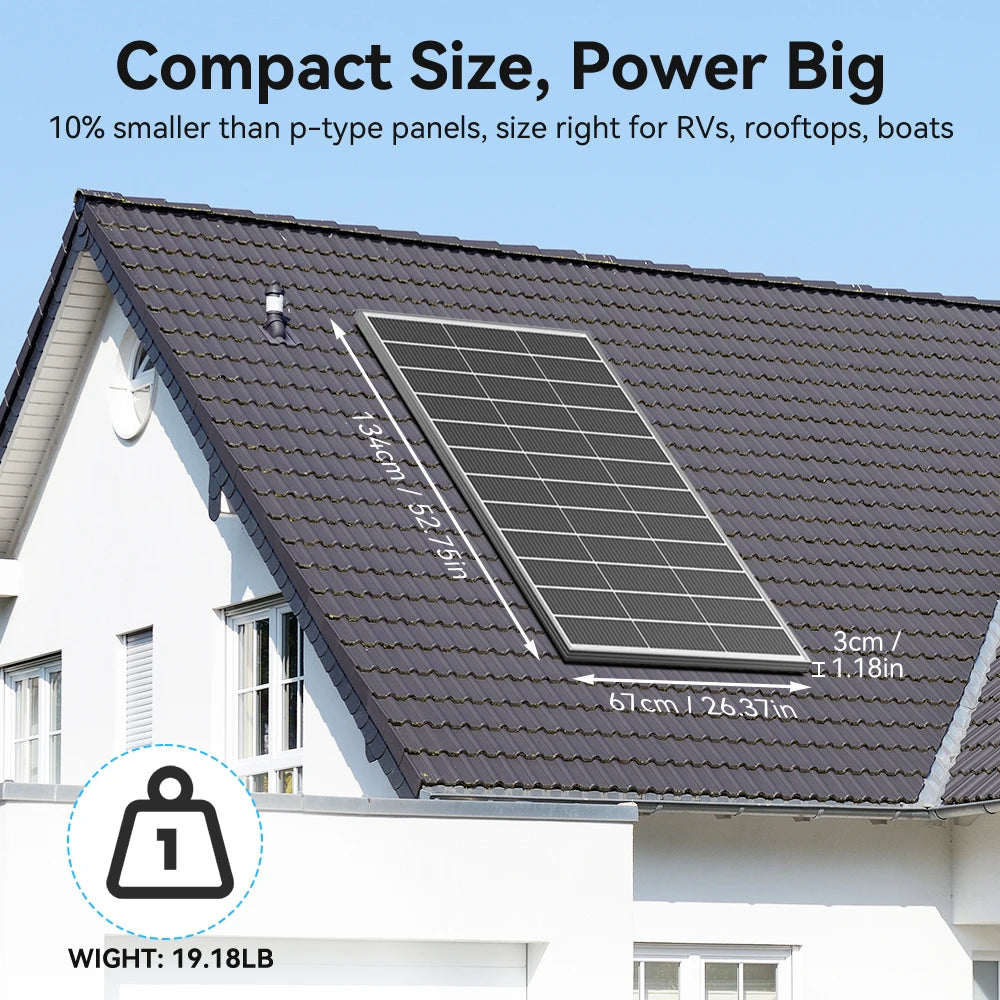 Rvpozwer 12V Monocrystalline Solar Panel High Efficiency RV Marine Camping