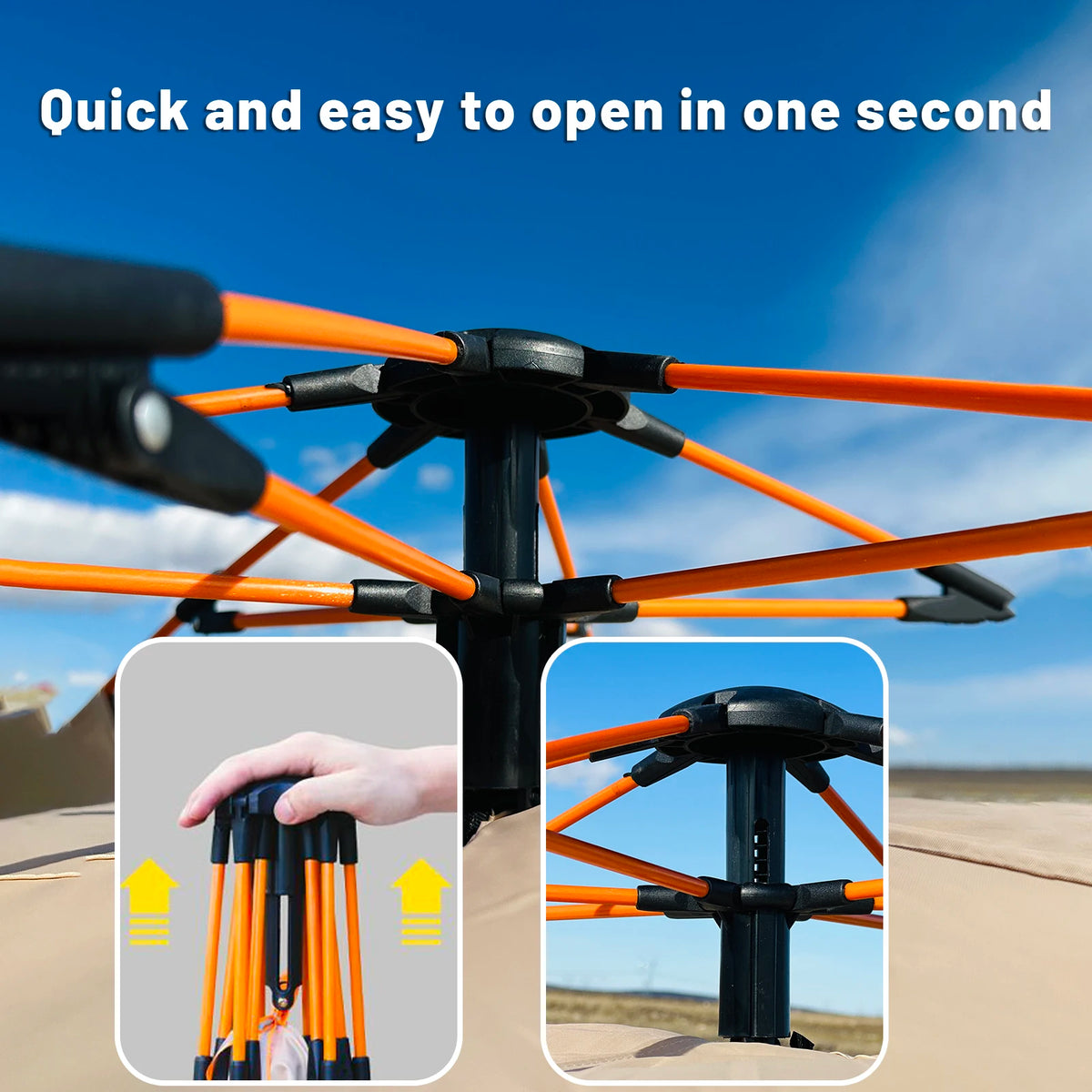 Pakicetus Automatic Pop Up Camping Tent With Windproof Quick Setup