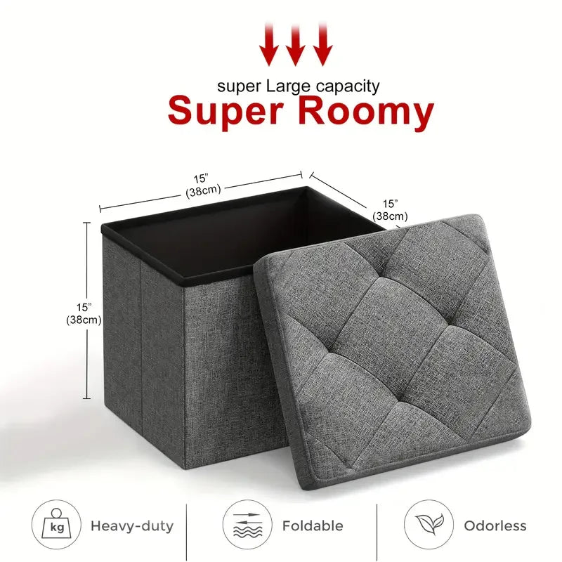 Sarenzoon Heavy Duty Folding Storage Ottoman Bench Seat