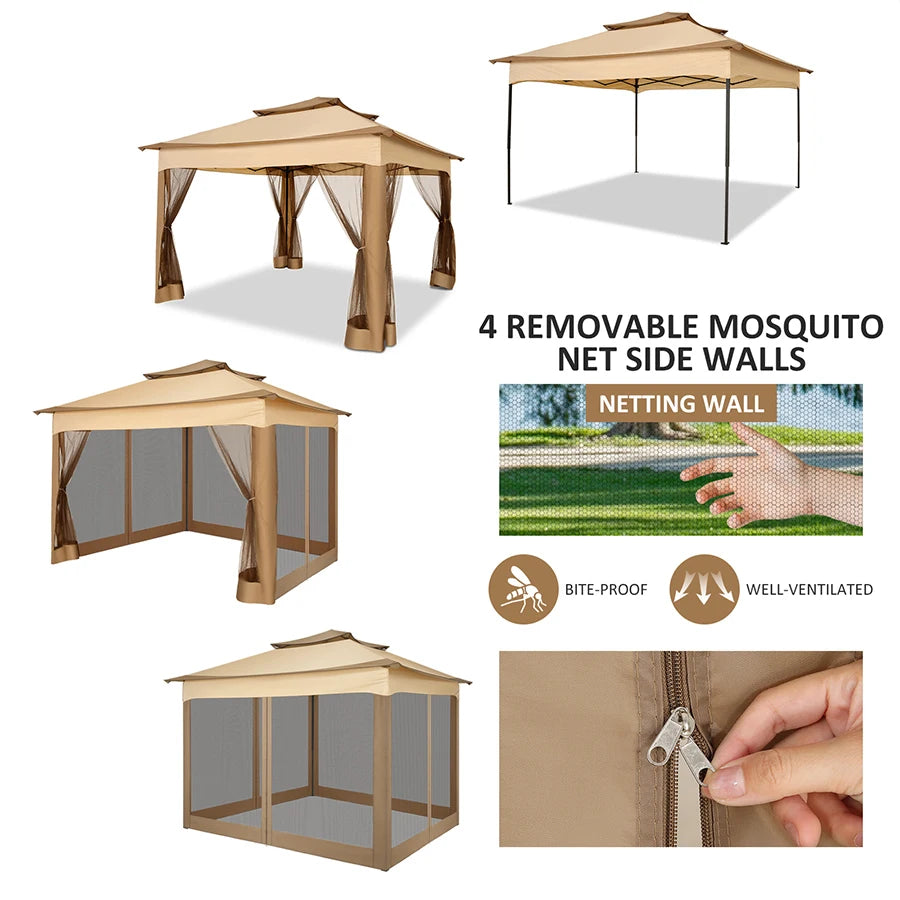 COBIZI Pop Up Gazebo Canopy Tent With Mosquito Netting