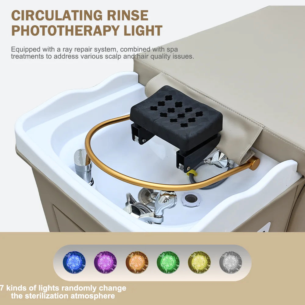 Professional Head Spa Massage Table With Acrylic Basin And Cabinet